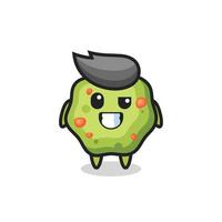 cute puke mascot with an optimistic face vector