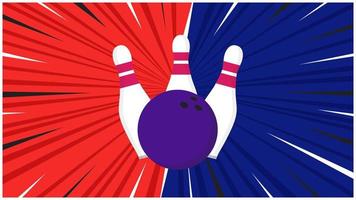 Versus screen flat style design with bowling ball. vector