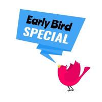 Early bird special offer discount sale event banner flat style design vector