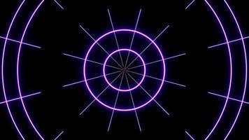 leuchtender neonvioletter Kreis- und Linieneffekt video