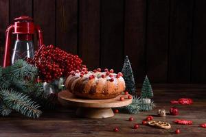 tarta tradicional de arándanos navideños foto