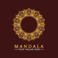 Gold Flower Mandala Vector logo template illustration design
