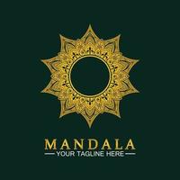 Gold Flower Mandala Vector logo template illustration design