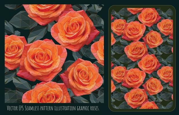 Vector EPS Seamless pattern illustration graphic roses