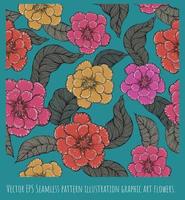 Vector EPS Seamless pattern illustration graphic art flowers