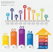 Timeline template with arrows, flowchart, workflow or process vector