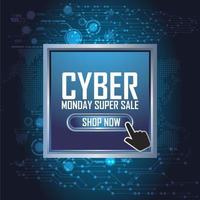 Venta de Cyber Monday. banner promocional de vector
