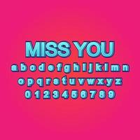 miss you font alphabet