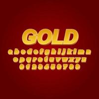 gold font alphabet vector