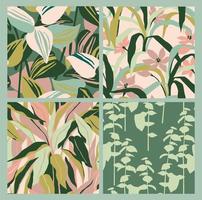 Artistic seamless pattern with abstract leaves. vector