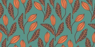 Artistic seamless pattern with abstract leaves. Modern design vector