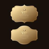 Insignias y etiquetas de oro premium de lujo vector premium