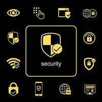 Icons for security and threats, vector icons