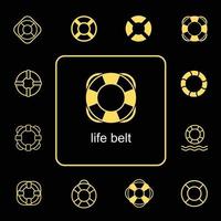 Life belt icon for marine safety, vector icon