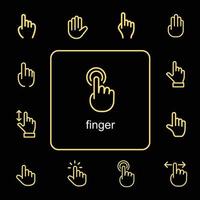 Hand Gesture of Various Shapes, Vector Icon