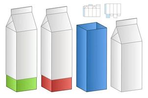 diseño de plantilla troquelada de embalaje de caja. Maqueta 3d vector