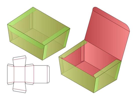 Box packaging die cut template design. 3d mock-up