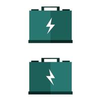 Car Battery Illustrated On White Background vector