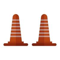 Traffic Cone Illustrated On White Background vector