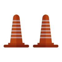 Traffic Cone Illustrated On White Background vector