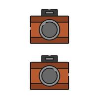 Camera Illustrated On White Background vector