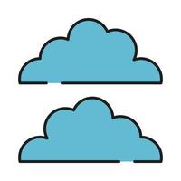 Cloud Illustrated On White Background vector