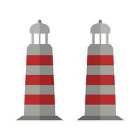 Lighthouse Illustrated On White Background vector