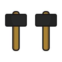 Hammer Illustrated On White Background vector