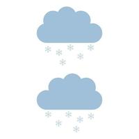 Cloud With Snow Illustrated On White Background vector