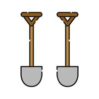 Shovel Illustrated On White Background vector