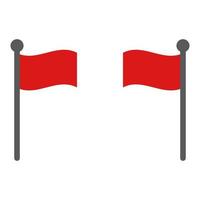 bandera roja ilustrada sobre fondo blanco vector