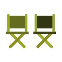 Director's Chair Illustrated On White Background vector