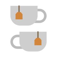 The Illustrated Tea Cup On White Background vector