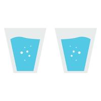 Vaso de agua ilustrado sobre fondo blanco. vector