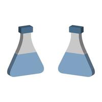 Laboratory Flask Illustrated On White Background vector