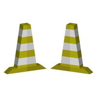 Traffic Cone Illustrated On White Background vector