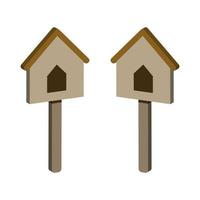 Bird House Illustrated On White Background vector