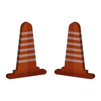 Traffic Cone Illustrated On White Background vector