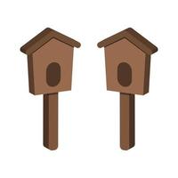 Bird House Illustrated On White Background vector