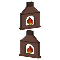 Fireplace Illustrated On White Background vector