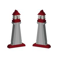 Lighthouse Illustrated On White Background vector