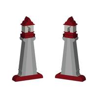 Lighthouse Illustrated On White Background vector