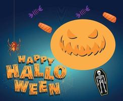 diseño abstracto día de halloween 31 de octubre tumba de calabaza y vector de dulces