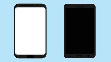 Smartphone with blank screen. Isolated mobile phone mockup. vector