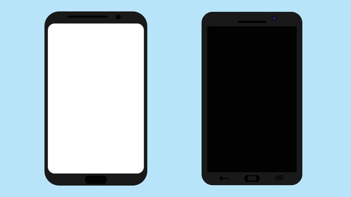 Smartphone with blank screen. Isolated mobile phone mockup.