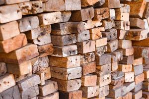 Lumber mill with full of cutting woods warehouse photo