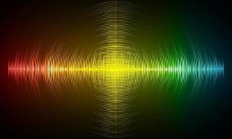 ondas de sonido oscilando luz oscura vector