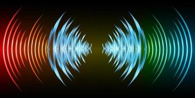 Sound waves oscillating dark light vector