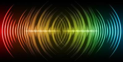 Sound waves oscillating dark light vector