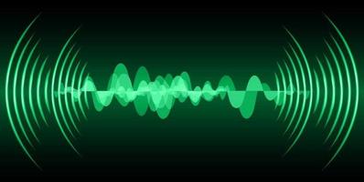 Sound waves oscillating dark light vector